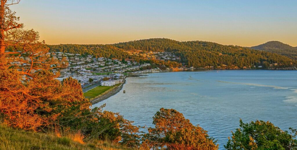 View of Fidalgo Bay and Anacortes at sunset. Photo by Pavl Polo via Unsplash.