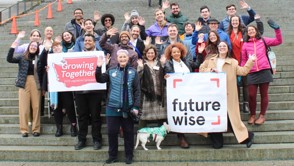 Futurewise volunteers on the steps of the Olympia Capitol Building